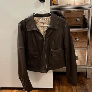 Espresso Pilcro Faux-Leather Jacket